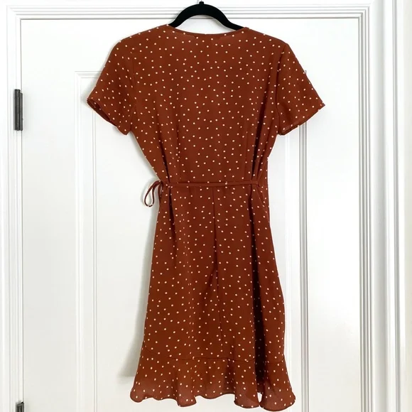 Forever 21 Polka Dot Ruffle Wrap Mini Dress - Medium - Picture 7 of 7